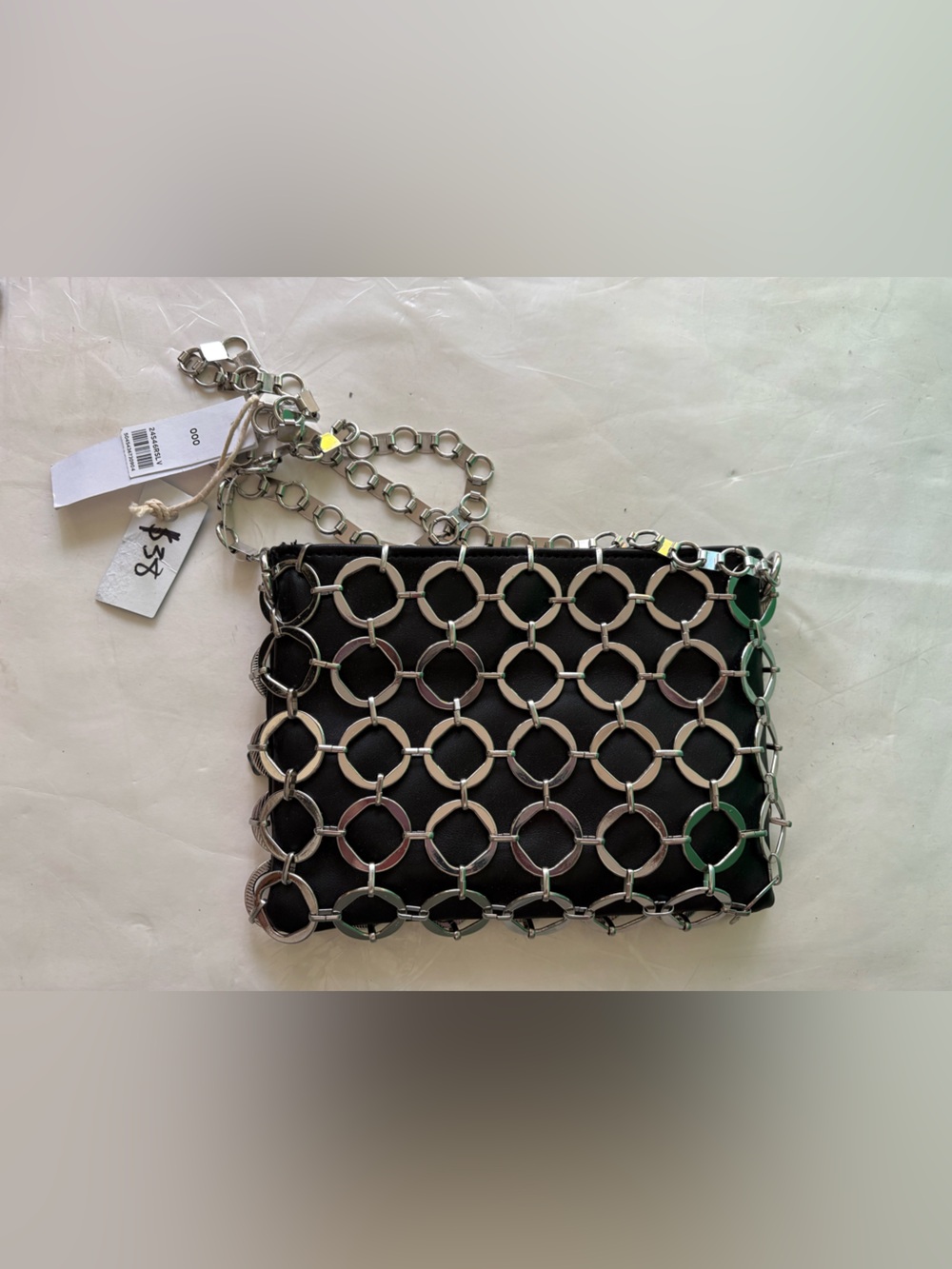 Chainmail Overlay Black Crossbody Bag